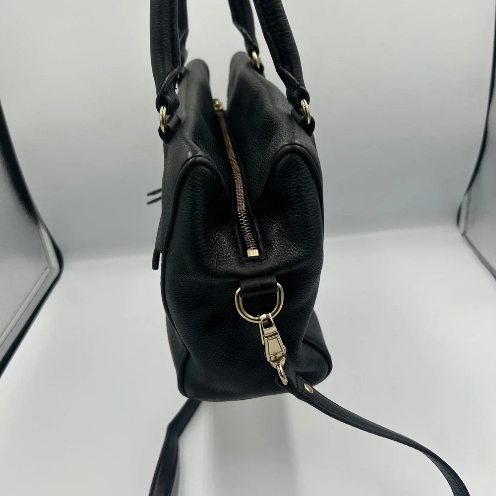 Kate Spade Satchel Bag Womens Medium Black Pebbled Leather Crossbody